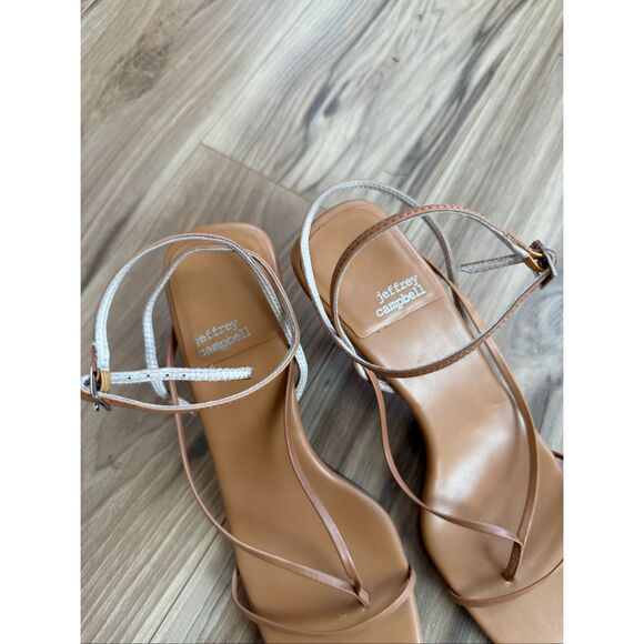 Jeffrey Campbell Fluxx Strappy Heeled Sandals in Nude/Tan Size 8 - Picture 4 of 10